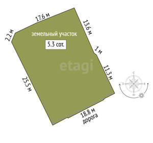 Дом 57м², 2-этажный, участок 3 сот.  