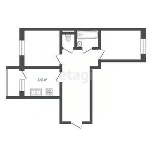 2-к квартира, вторичка, 59м2, 7/9 этаж