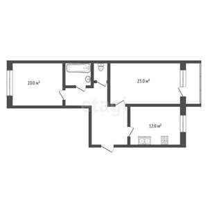 2-к квартира, вторичка, 66м2, 4/6 этаж
