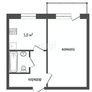 1-к квартира, вторичка, 30м2, 3/5 этаж