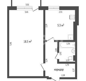 1-к квартира, вторичка, 37м2, 2/9 этаж