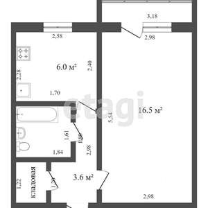 1-к квартира, вторичка, 31м2, 2/5 этаж