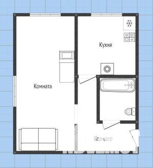 1-к квартира, вторичка, 32м2, 4/4 этаж