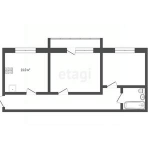 2-к квартира, вторичка, 68м2, 6/9 этаж