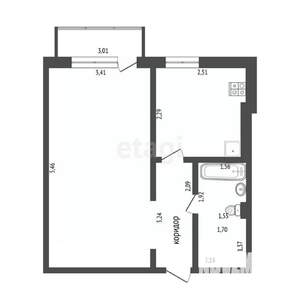 1-к квартира, вторичка, 33м2, 3/10 этаж