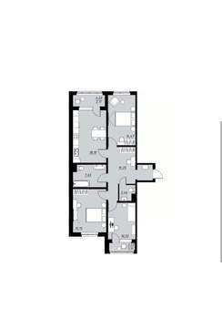 3-к квартира, вторичка, 87м2, 9/9 этаж