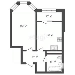 1-к квартира, вторичка, 44м2, 7/18 этаж