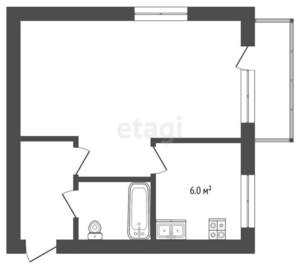 1-к квартира, вторичка, 32м2, 4/4 этаж