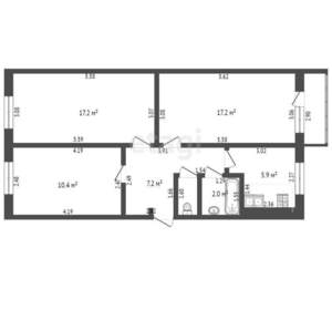 3-к квартира, вторичка, 61м2, 5/5 этаж