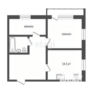 2-к квартира, сданный дом, 60м2, 14/17 этаж