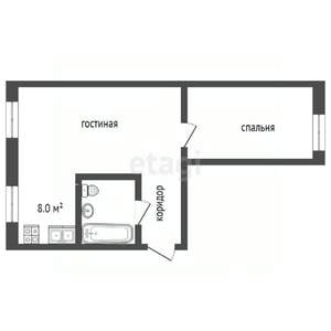 2-к квартира, вторичка, 44м2, 5/5 этаж