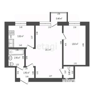 2-к квартира, вторичка, 40м2, 3/4 этаж