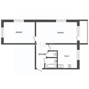 2-к квартира, вторичка, 45м2, 2/5 этаж