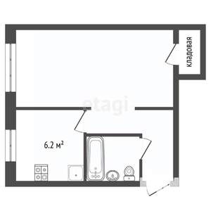 1-к квартира, вторичка, 32м2, 1/4 этаж