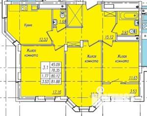 3-к квартира, вторичка, 81м2, 17/17 этаж