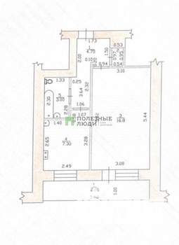 1-к квартира, вторичка, 32м2, 7/9 этаж