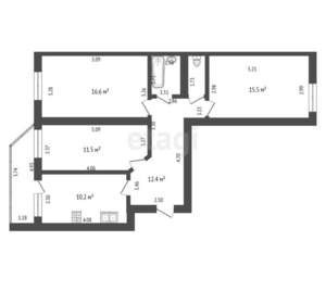 3-к квартира, вторичка, 70м2, 1/16 этаж