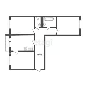 3-к квартира, вторичка, 65м2, 6/9 этаж