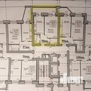 1-к квартира, вторичка, 42м2, 4/16 этаж