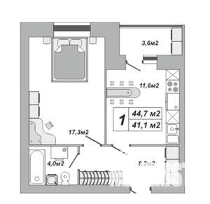 2-к квартира, вторичка, 68м2, 8/16 этаж