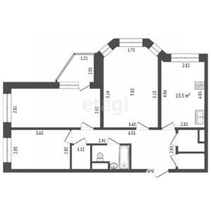 3-к квартира, вторичка, 80м2, 16/17 этаж