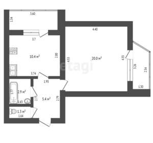 1-к квартира, вторичка, 40м2, 10/10 этаж