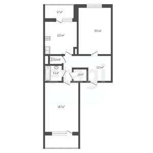 2-к квартира, вторичка, 69м2, 13/17 этаж