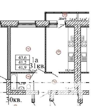 1-к квартира, вторичка, 44м2, 2/9 этаж