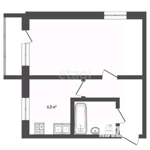1-к квартира, вторичка, 30м2, 2/5 этаж