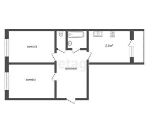 2-к квартира, вторичка, 54м2, 6/6 этаж