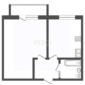 1-к квартира, вторичка, 33м2, 6/6 этаж