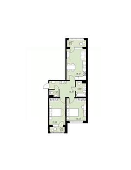 2-к квартира, вторичка, 65м2, 1/9 этаж
