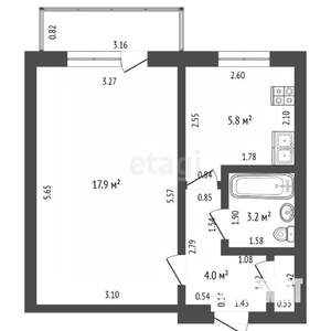 1-к квартира, вторичка, 32м2, 3/5 этаж