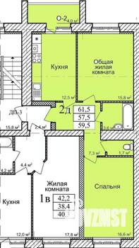 2-к квартира, вторичка, 62м2, 2/9 этаж