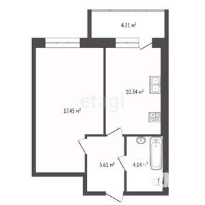 1-к квартира, вторичка, 38м2, 2/9 этаж