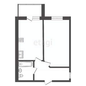 1-к квартира, вторичка, 42м2, 3/10 этаж