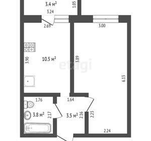 1-к квартира, вторичка, 35м2, 7/9 этаж
