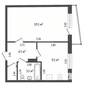 1-к квартира, вторичка, 38м2, 3/10 этаж
