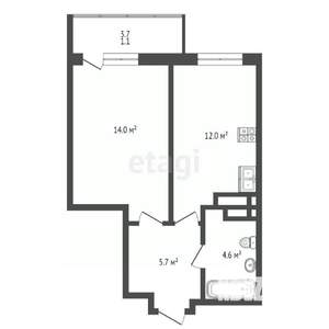 1-к квартира, вторичка, 36м2, 1/19 этаж