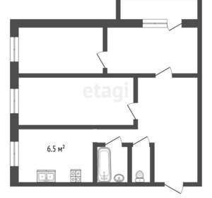 3-к квартира, вторичка, 50м2, 5/5 этаж