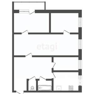 4-к квартира, вторичка, 61м2, 5/5 этаж