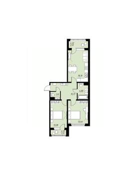 2-к квартира, вторичка, 65м2, 9/9 этаж