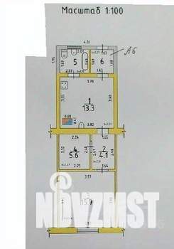 2-к квартира, вторичка, 45м2, 1/1 этаж