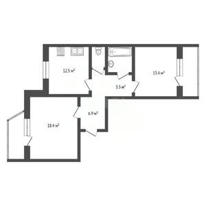 2-к квартира, вторичка, 59м2, 9/10 этаж