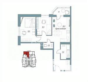 2-к квартира, вторичка, 61м2, 4/9 этаж