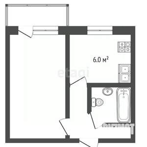 1-к квартира, вторичка, 29м2, 4/5 этаж
