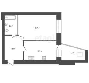 1-к квартира, вторичка, 40м2, 10/16 этаж