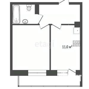 1-к квартира, вторичка, 38м2, 1/9 этаж