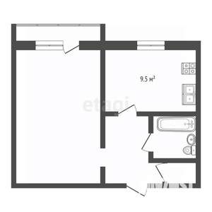1-к квартира, вторичка, 37м2, 7/9 этаж