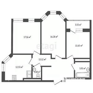 3-к квартира, вторичка, 82м2, 8/18 этаж